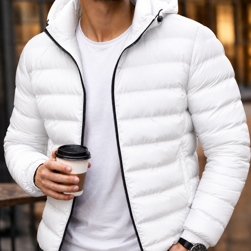 Jaqueta Puffer Bobojaco Nylon Impermeável com Bolso e Capuz removivel