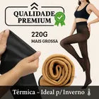 Meia Calça Forrada Térmica Peluciada Translúcida Com Pé