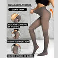 Meia Calça Forrada Térmica Peluciada Translúcida Com Pé