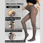 Meia Calça Forrada Térmica Peluciada Translúcida Com Pé